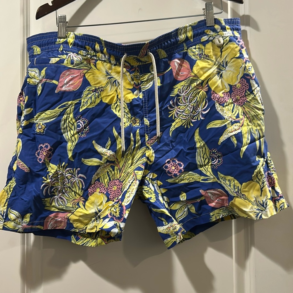 Polo Ralph Lauren Men Floral Tropical drawstring swim trunks w/mesh inner size L